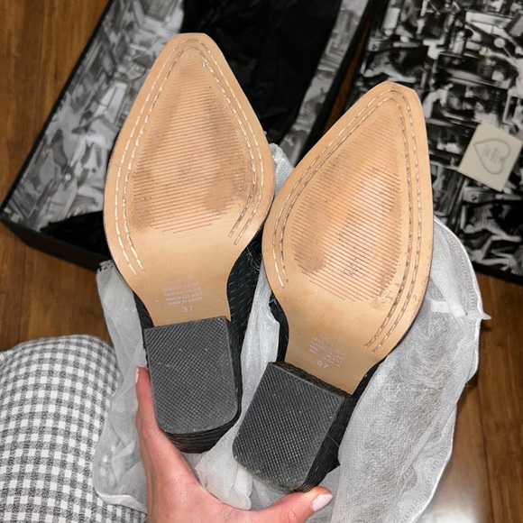 Revolve Leather Cowboy Boot Size 6.5 - Picture 8 of 11